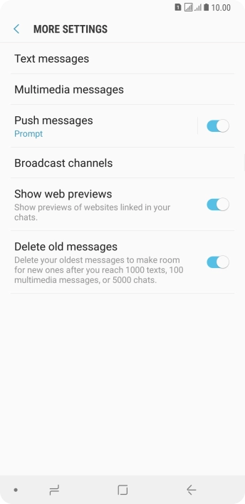 Press Text messages.