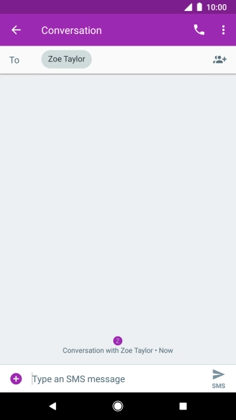 Press the text input field and write the text for your text message.