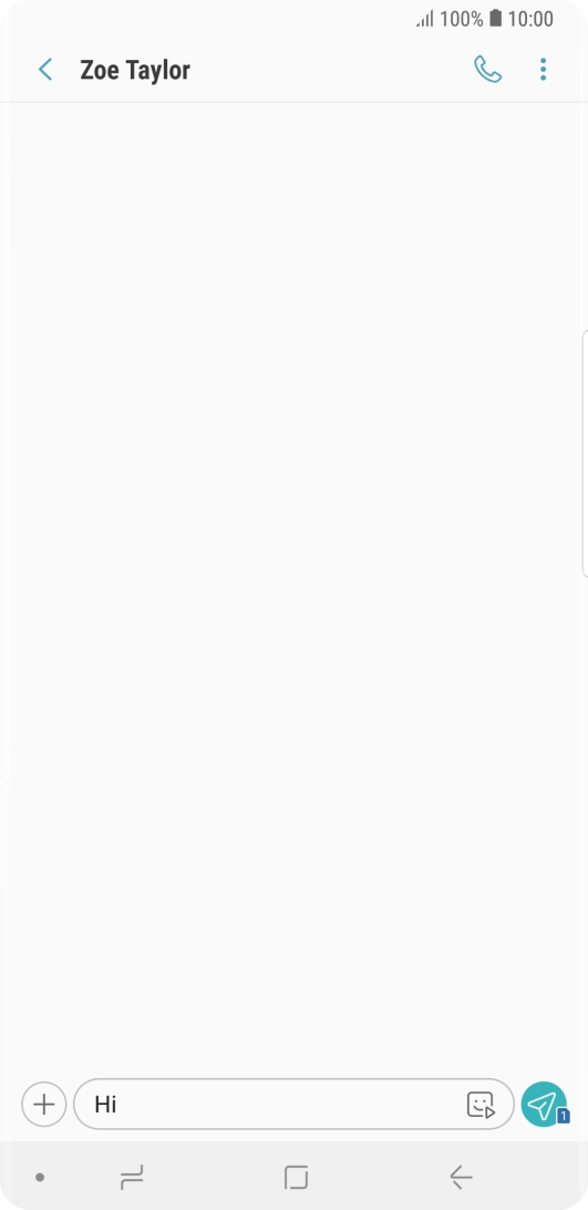 Press the send icon when you've finished your text message.