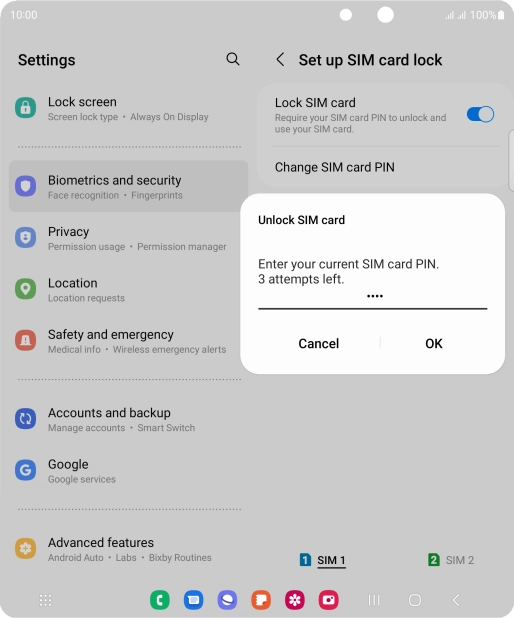 Key in your PIN and press OK. The default PIN is 1111.