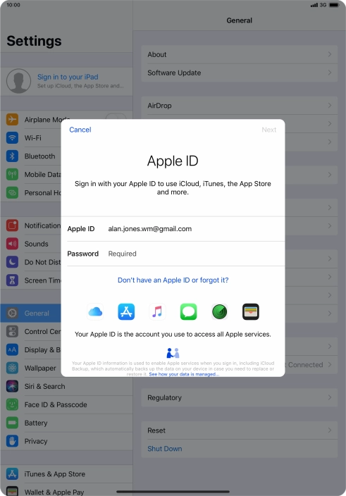 Press the field next to 