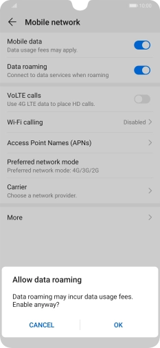 If you turn on the function, press OK.