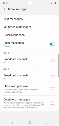 Press Text messages.