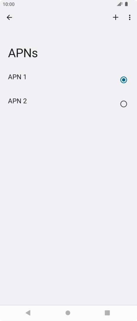 Press the field next to the data connection to activate it.
