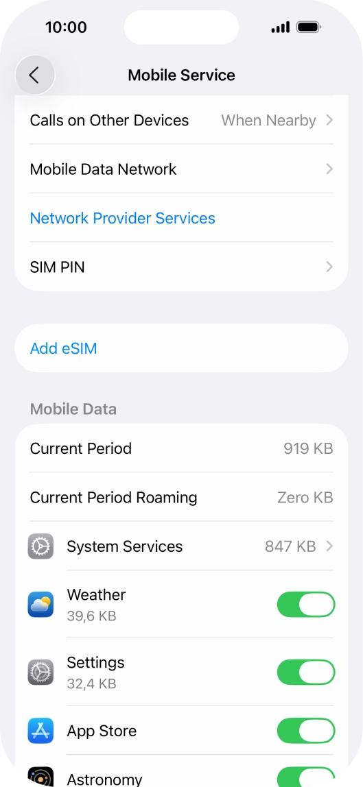 The total data usage is displayed next to Current Period.