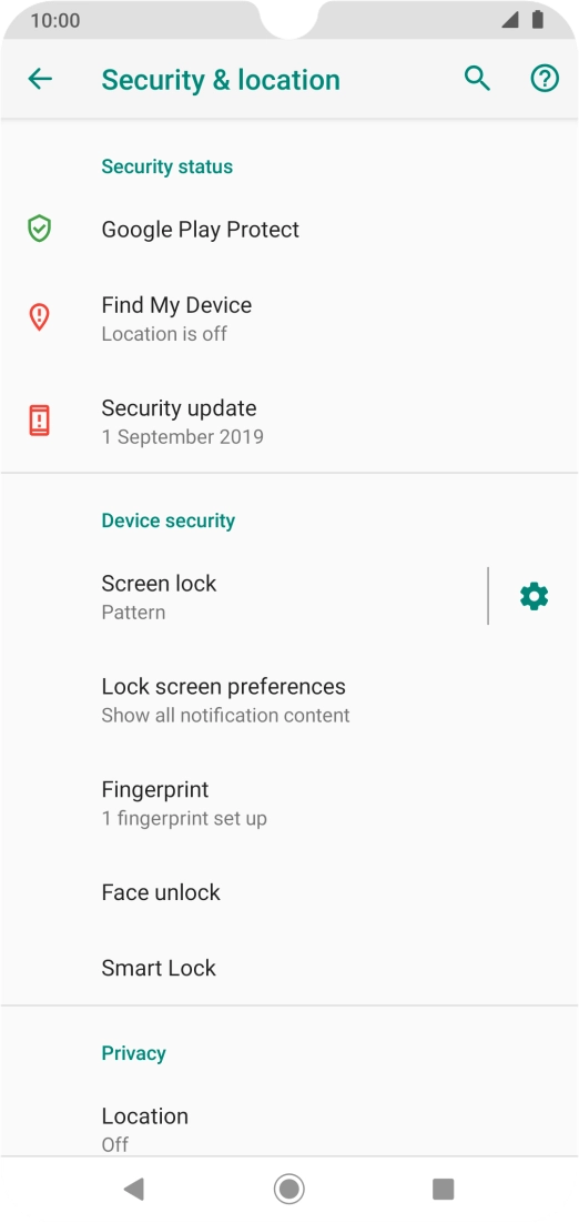 Press Screen lock and key in the current phone lock code.