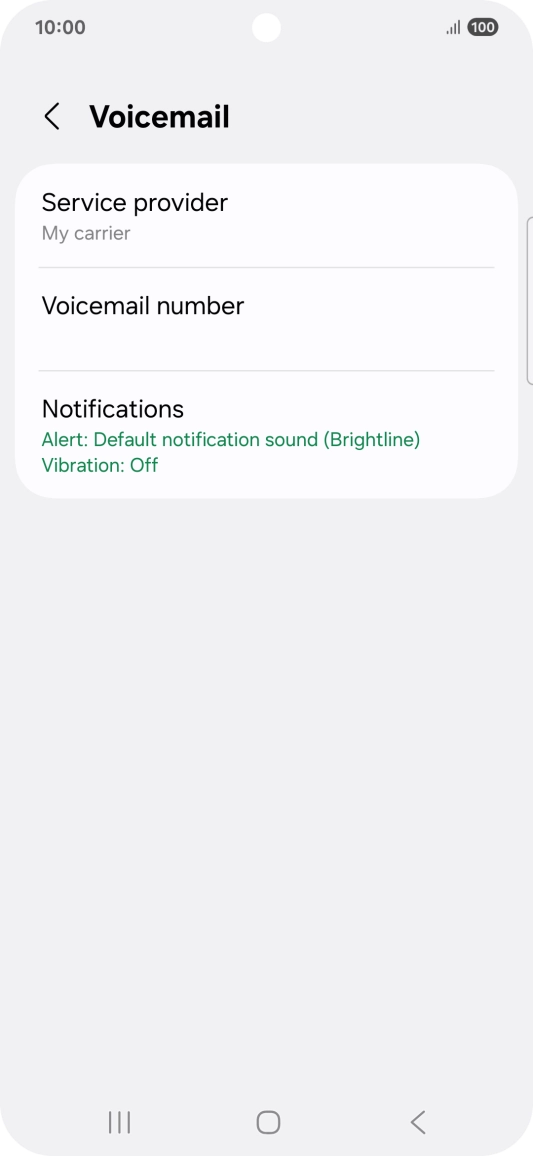 Press Voicemail number.