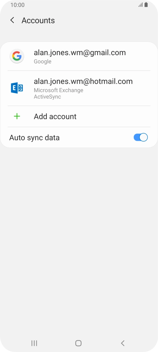 If this screen is displayed, you email account has been recognised and set up automatically. 	Follow the instructions on the screen to key in more information and finish setting up your phone.