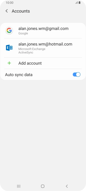 If this screen is displayed, you email account has been recognised and set up automatically. 	Follow the instructions on the screen to key in more information and finish setting up your phone.