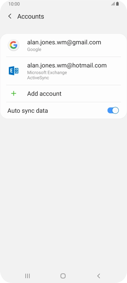 If this screen is displayed, you email account has been recognised and set up automatically. 	Follow the instructions on the screen to key in more information and finish setting up your phone.