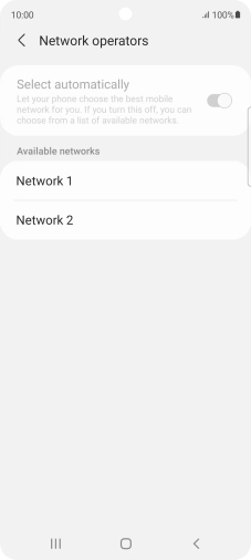 Press the required network.