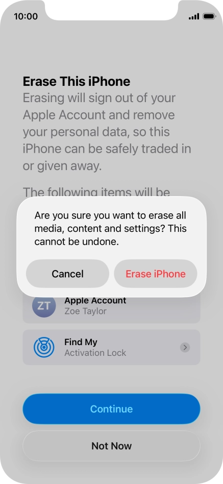 Press Erase iPhone.