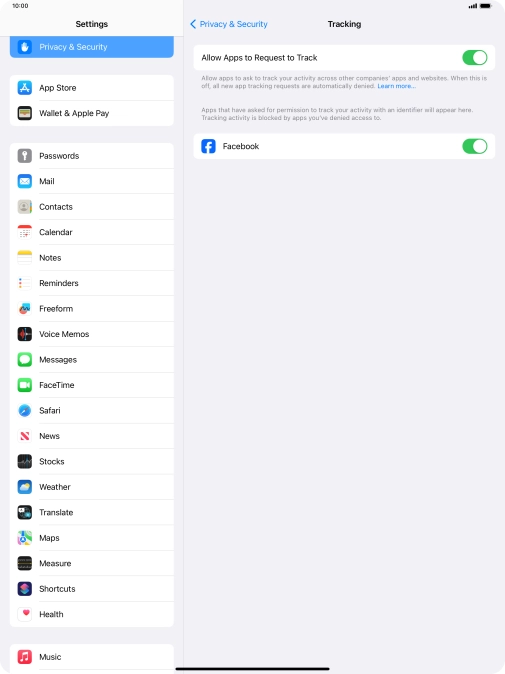 Press the indicator next to 