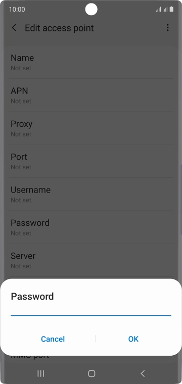 Key in secure and press OK.