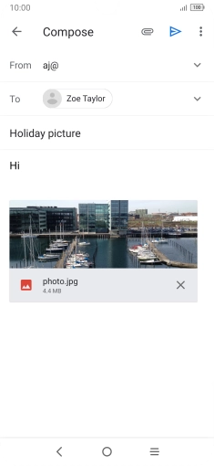 Press the send icon when you've finished your email.