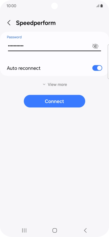 Key in the password for the Wi-Fi network and press Connect.