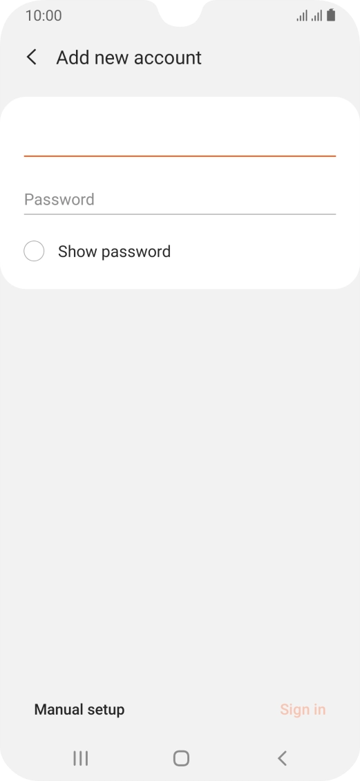 Press Password and key in the password for your email account.