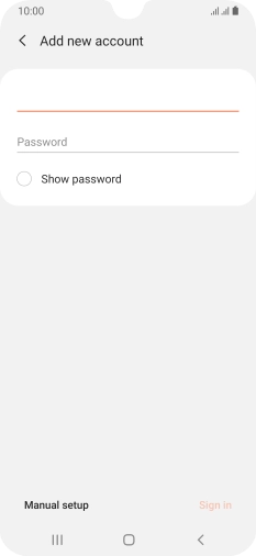Press Password and key in the password for your email account.