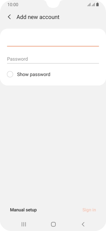 Press Password and key in the password for your email account.