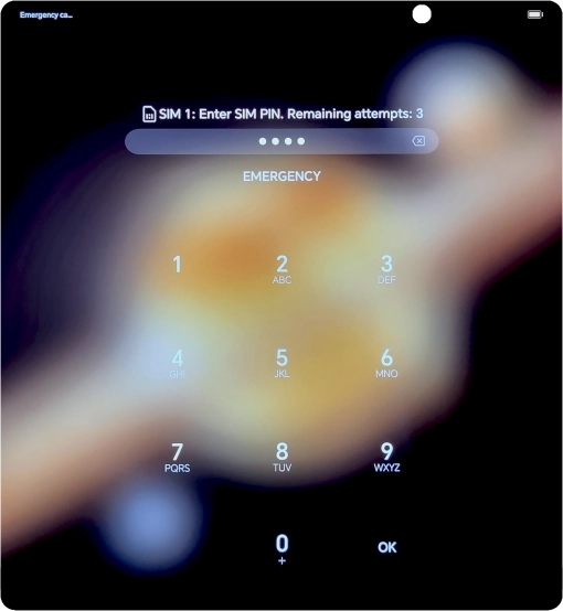 If your SIM is locked, key in your PIN and press OK. The default PIN is 1111.