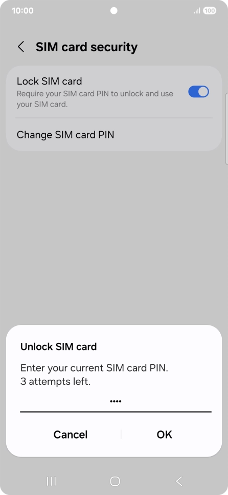 Key in your PIN and press OK. The default PIN is 1111.