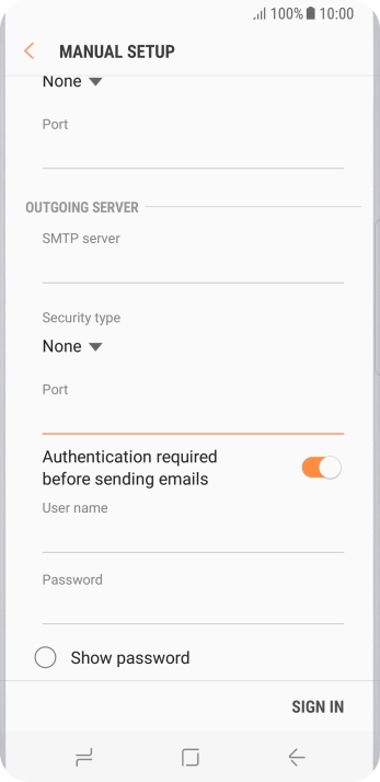 Press the field below 