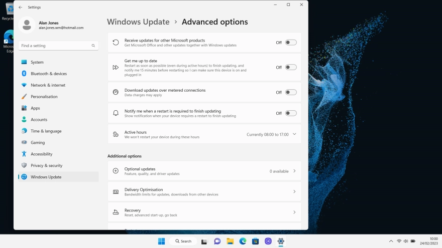 Click Optional updates. If a new update is available, it's displayed. Follow the instructions on the screen to update the laptop drivers.