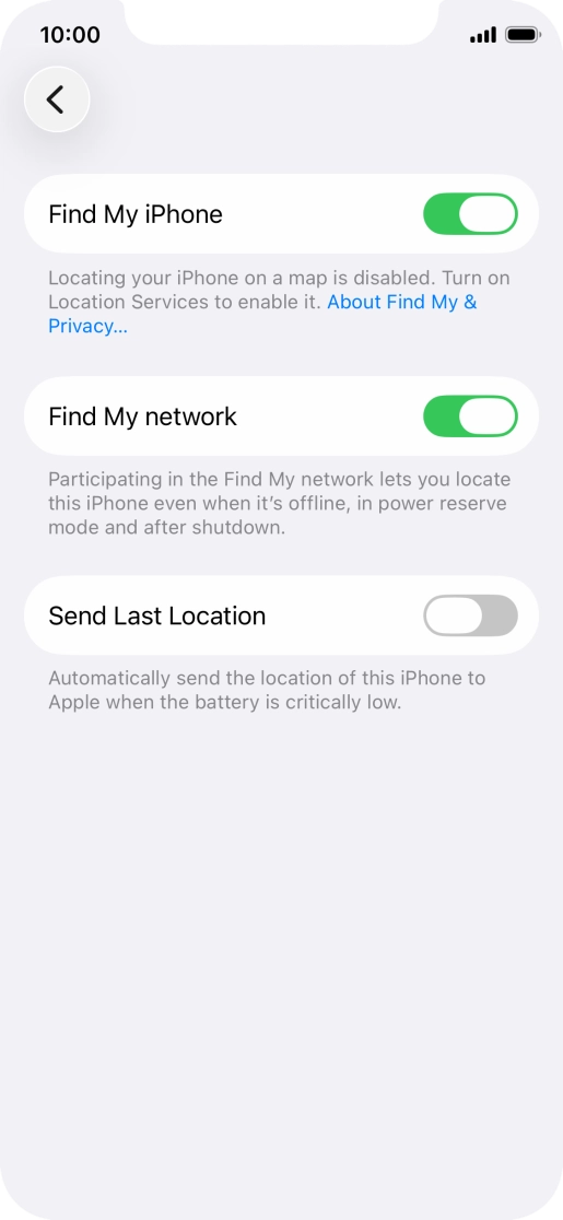 Press the indicator next to 