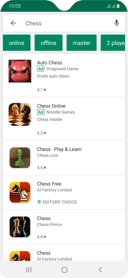 Press the required app.