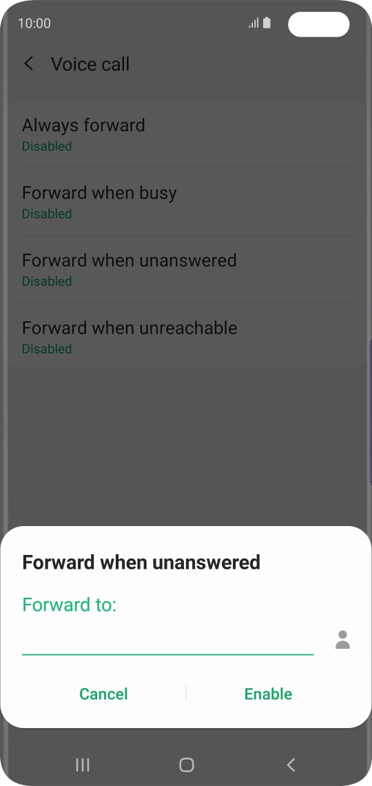 Key in +447953222222 and press Enable.