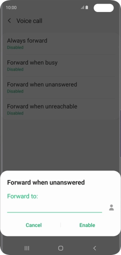 Key in +447953222222 and press Enable.