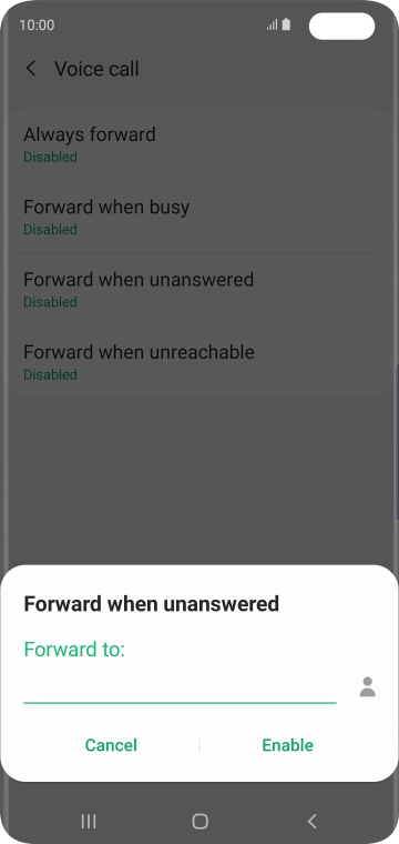 Key in +447953222222 and press Enable.