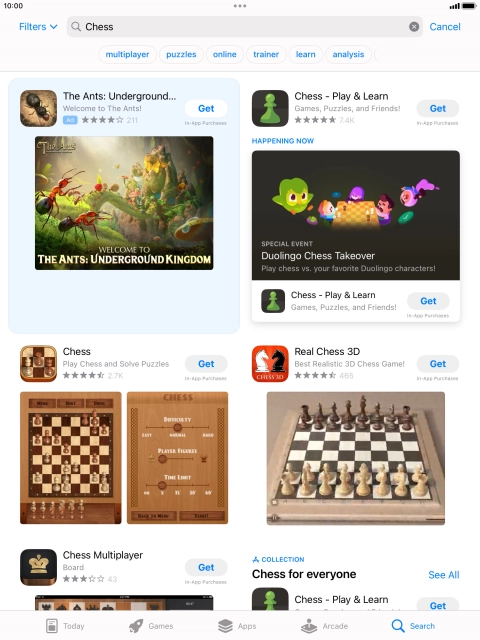 Press the required app.