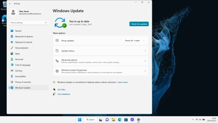 Click Check for updates. If a new software version is available, it's displayed. Follow the instructions on the screen to update the laptop software.