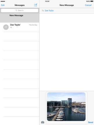 Press Send when you've finished your iMessage.
