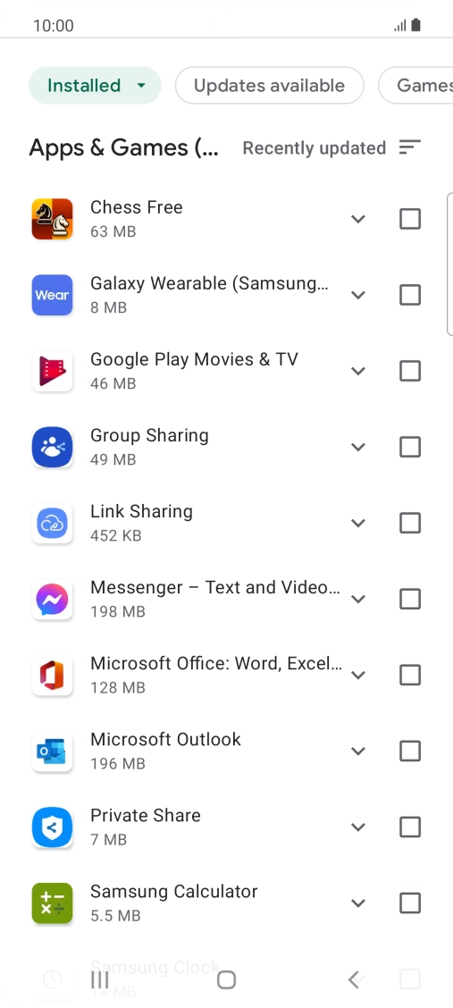 Press the required app.