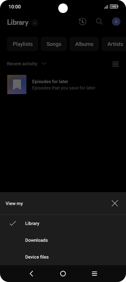Press Device files and go to the required audio file.