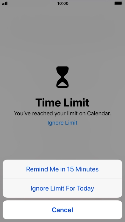 Press the required setting.