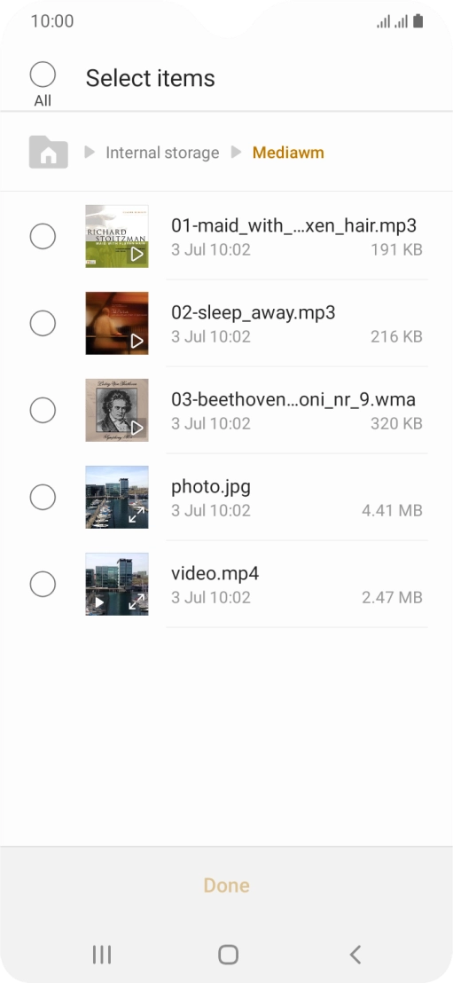 Press the required file.