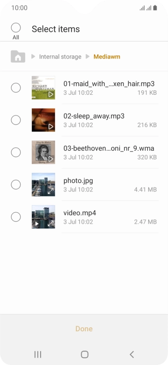 Press the required file.