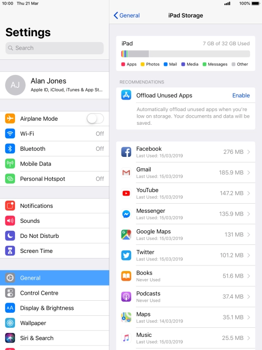 Press the required app.