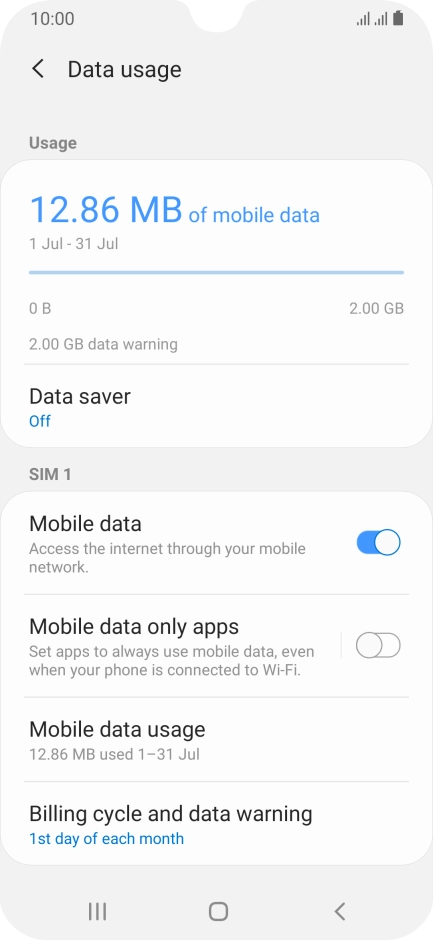 The total data usage is displayed.