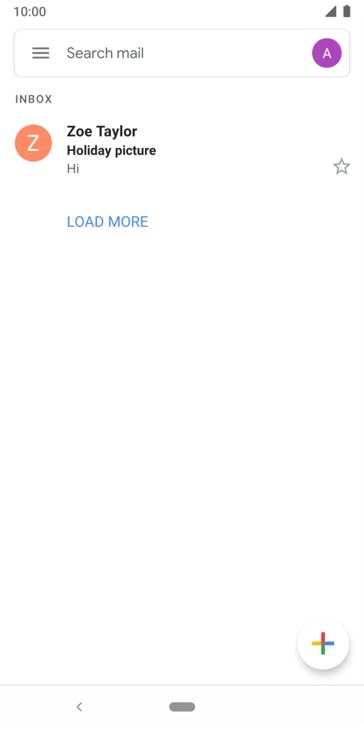 Press the email account icon.