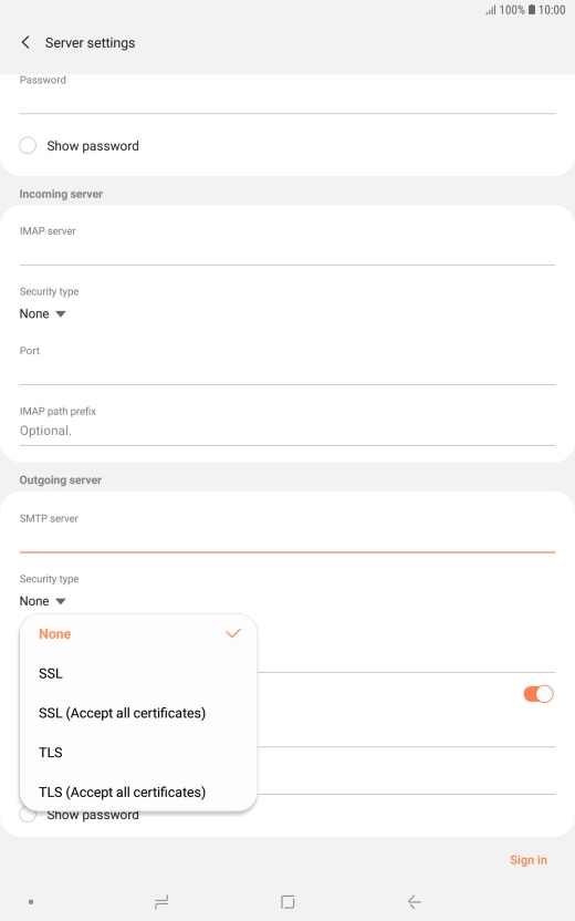 Press None to turn off the function.