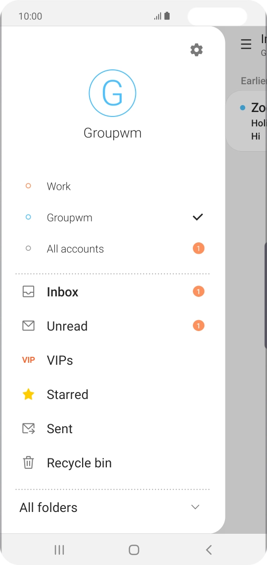 Press the settings icon.