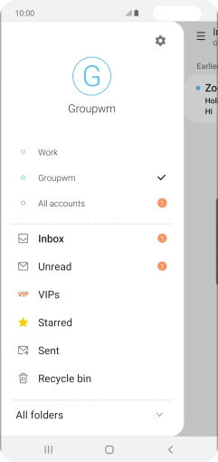 Press the settings icon.
