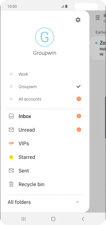 Press the settings icon.