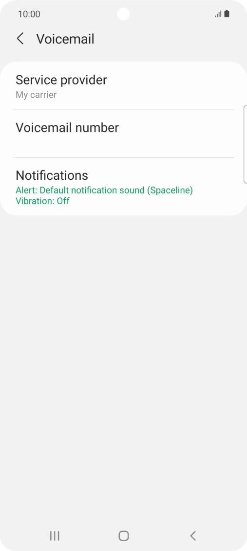 Press Voicemail number.