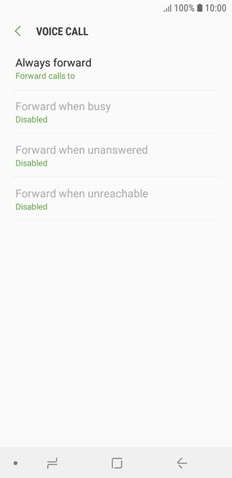 Press the required divert type.