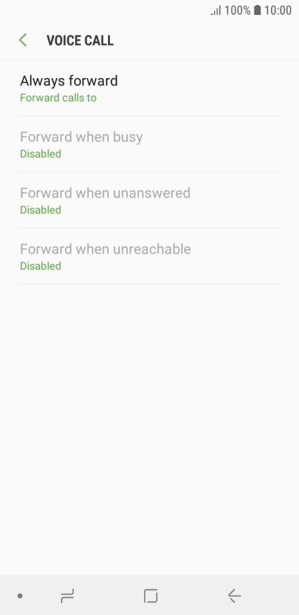 Press the required divert type.